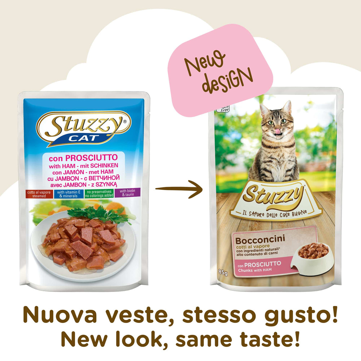 Cibo umido per gatti Stuzzy Cat prosciutto, busta 85 g – immagine 2