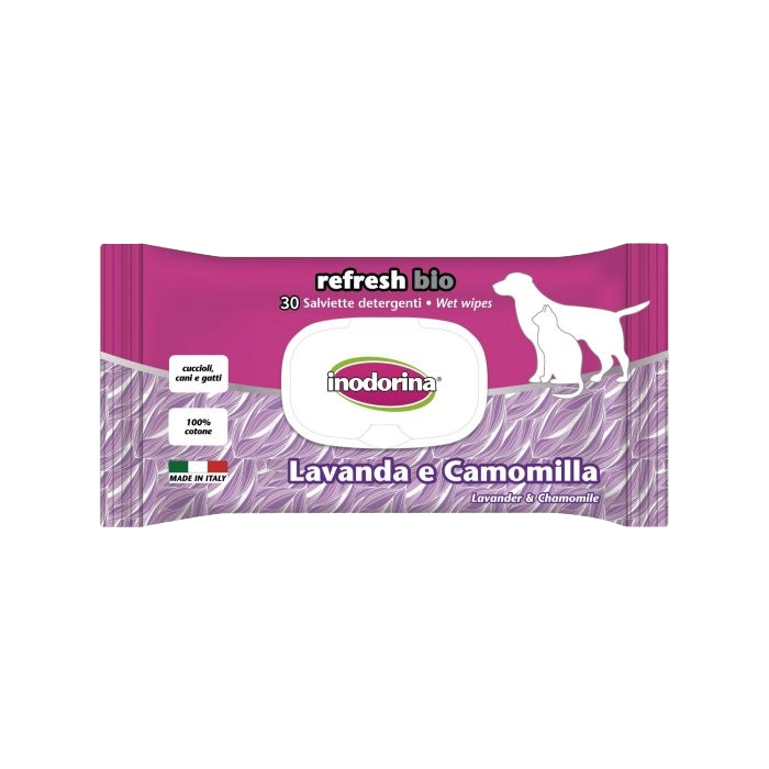 Salviette igieniche Inodorina Bio per cani e gatti