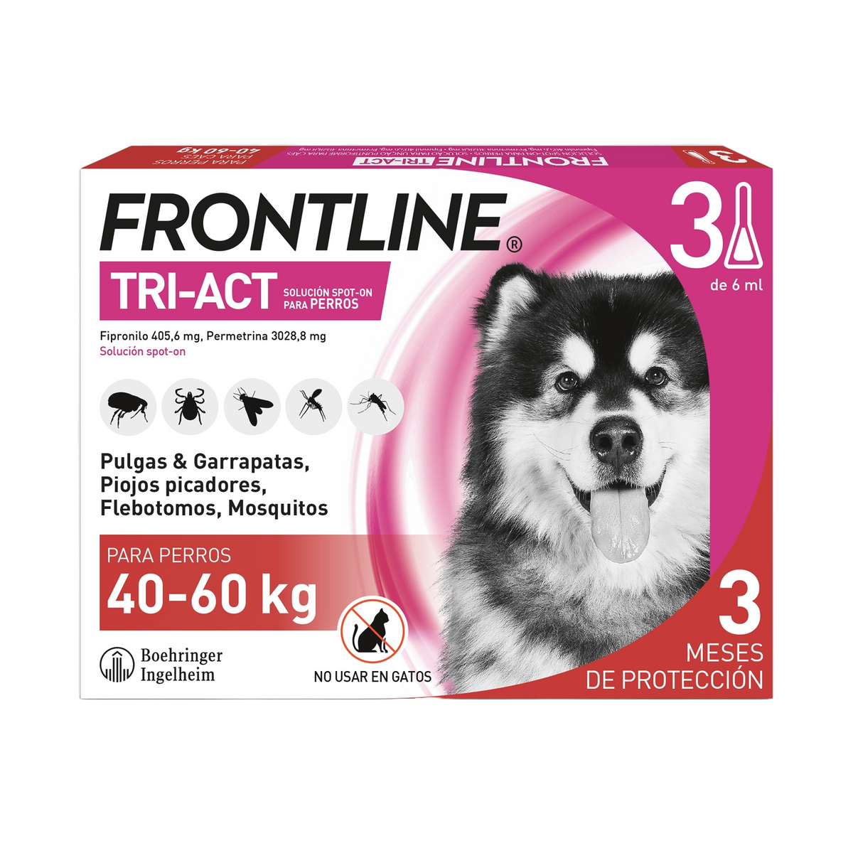 Frontline Tri-Act pipette antiparassitarie per cani 40–60 kg, 3 pipette