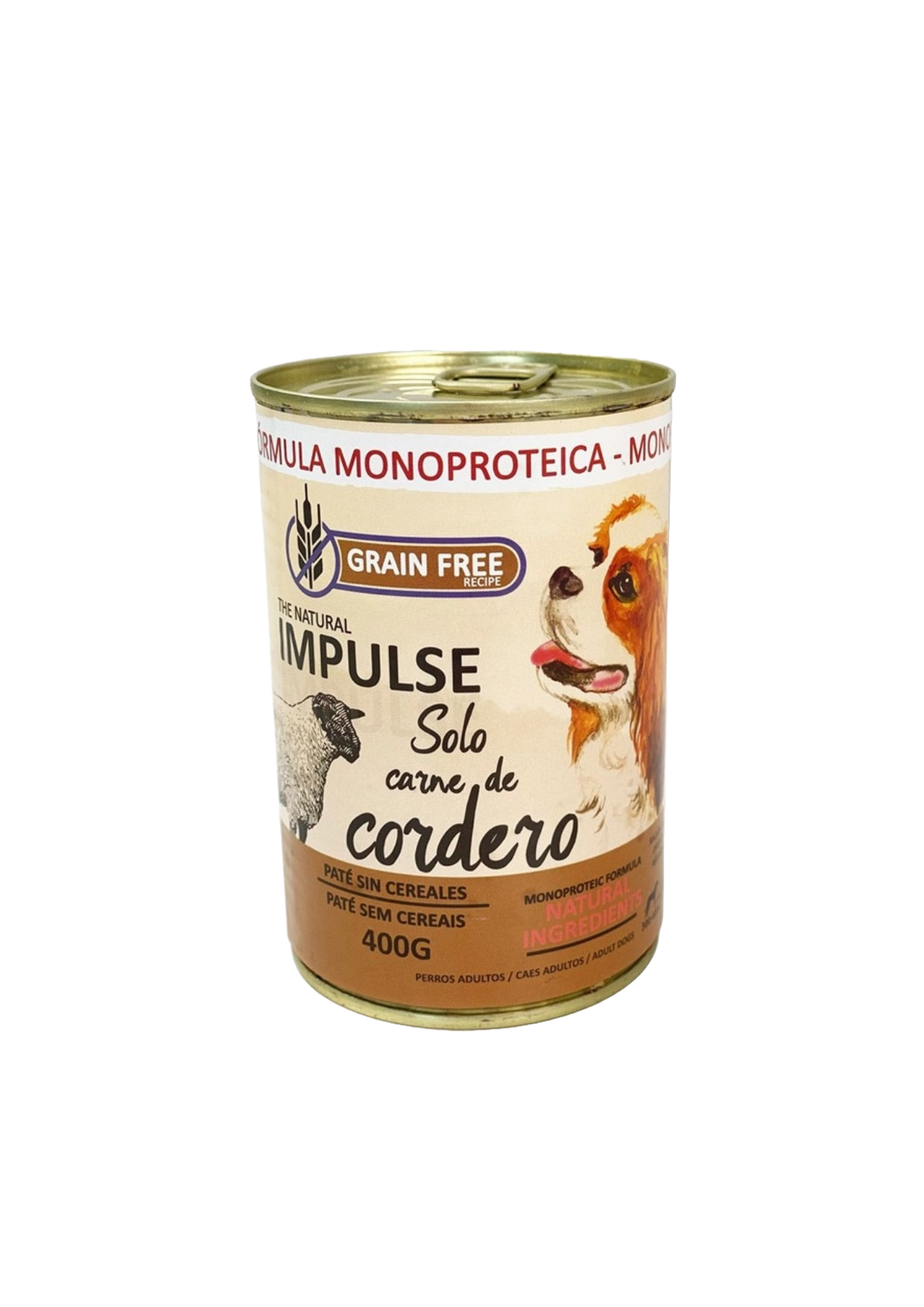Cibo umido per cani Natural Impulse con agnello, lattina 400 g
