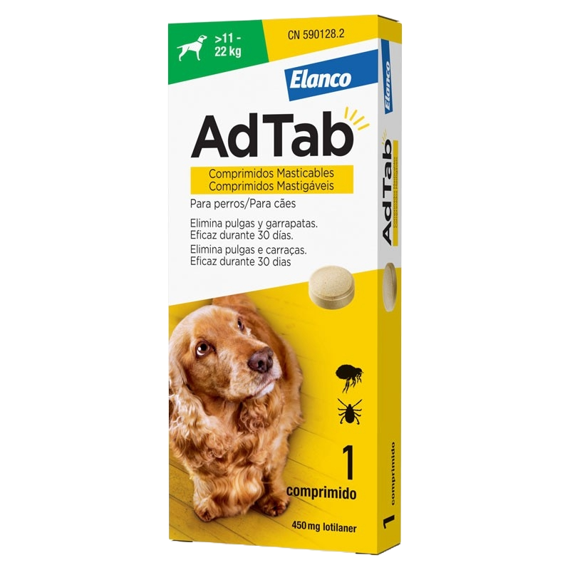 Antiparassitario cani pastiglie AdTab 450 mg, da oltre 11 a 22 kg