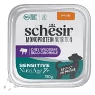 Cibo umido per cani Schesir Monoprotein cinghiale Senior 7+, vaschetta 150 g