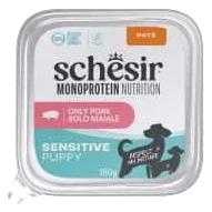 Cibo umido per cuccioli Schesir Monoprotein Puppy maiale, vaschetta 150 g