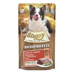 Cibo umido per cani Stuzzy Monoprotein tacchino e zucchine, busta 150 g