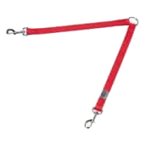 Guinzaglio doppio rosso per due cani, 2 x 40 cm