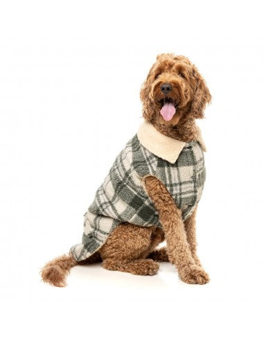 Cappottino per cani FuzzYard Lumberjack 25 verde e crema