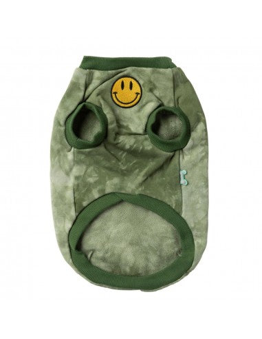 Felpa per cani FuzzYard Smiley Tie-rus, verde (taglia 1)