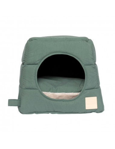 Cuccia igloo per gatti in cotone FuzzYard Life Myrtle Green