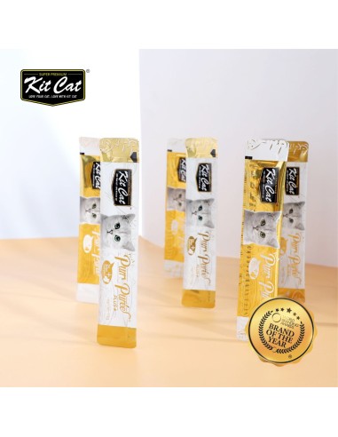 Snack per gatti Kit Cat PurrPuree Plus pollo con collagene 60 g