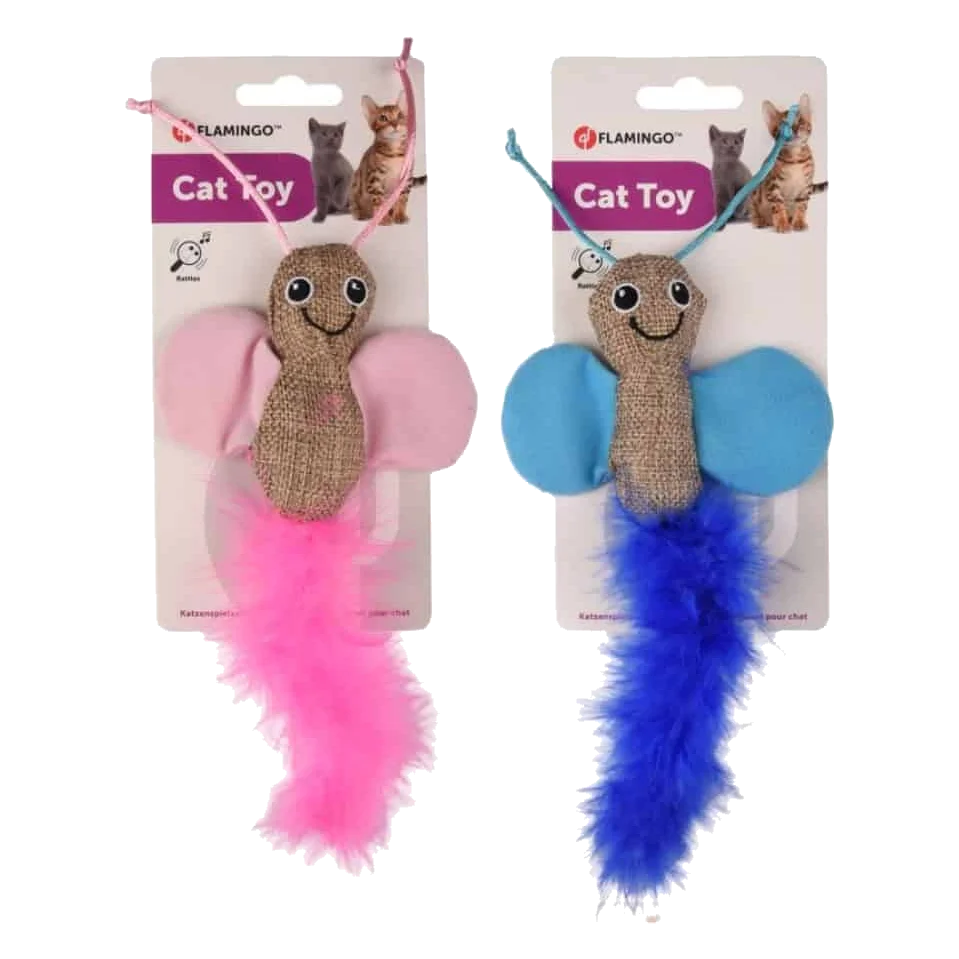 Farfalle rosa e blu per gatti