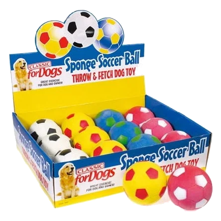 Palla per cani da calcio semirigida Classic Soccer Ball, 95 mm