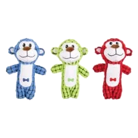 Peluche scimmiette con fischietto Flamingo per cani, colori assortiti