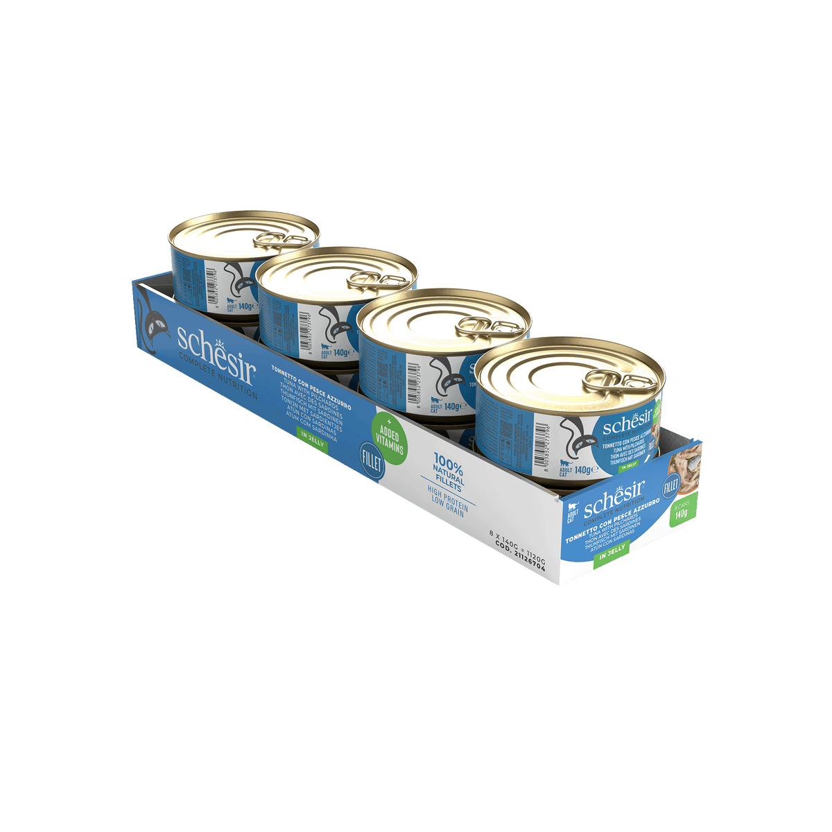 Cibo umido per gatti Schesir tonno con sardine, lattina 140 g – immagine 2