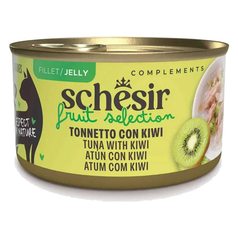 Cibo umido per gatti Schesir tonno con kiwi, 75 g