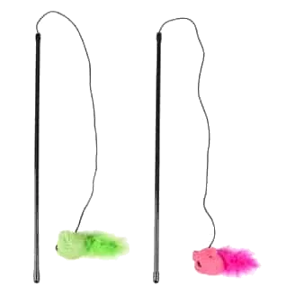 Assortimento di canne da pesca con topolino per gatti, 46 cm