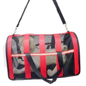 Borsa da trasporto traspirante in tela e rete, 48 × 27 × 27 cm, rossa