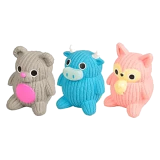 Mucca, volpe e orso in lattice per cani, 10 cm