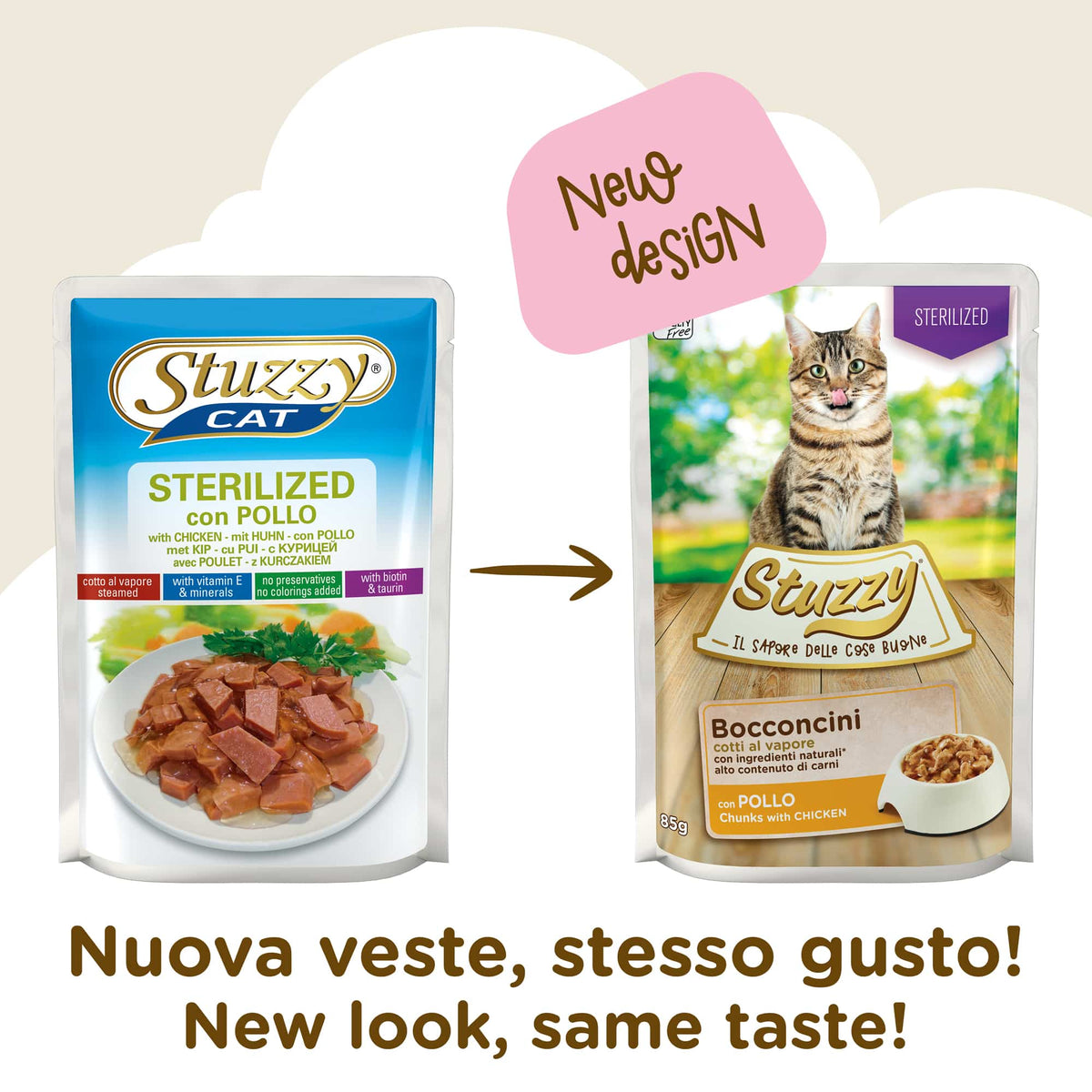 Cibo umido per gatti sterilizzati Stuzzy Cat pollo, busta 85 g – immagine 2
