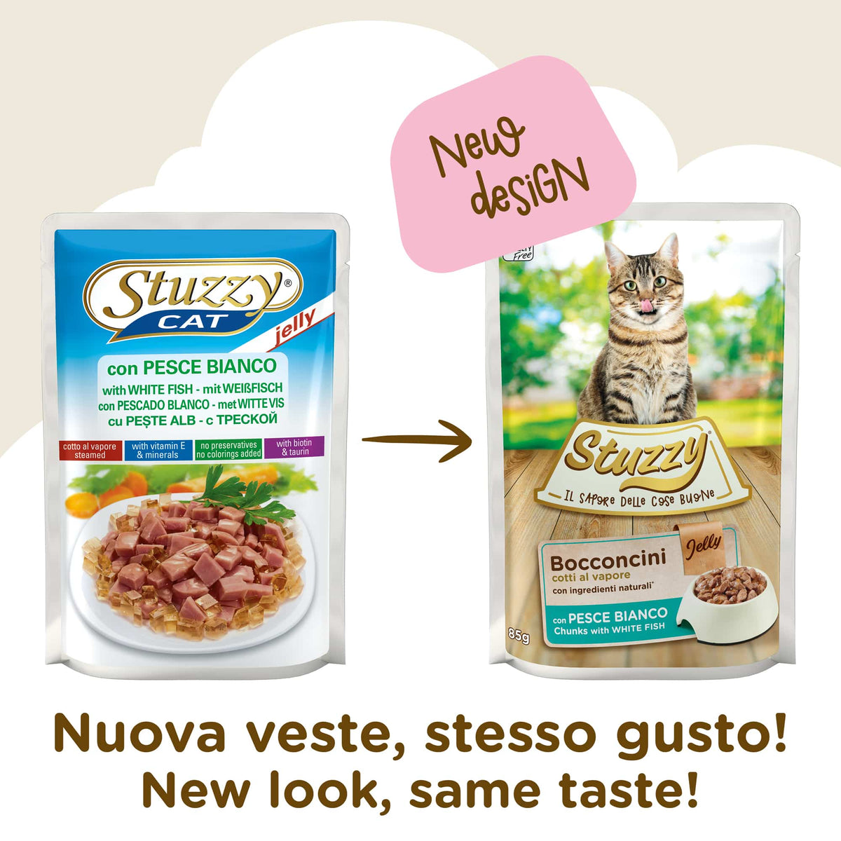 Cibo umido per gatti Stuzzy Cat pesce bianco, busta 85 g – immagine 2
