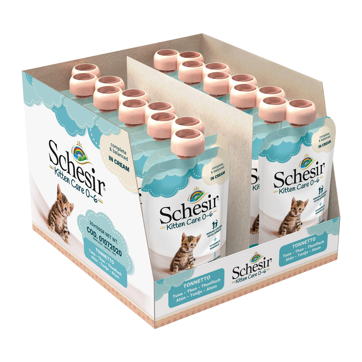 Cibo umido per gatti Schesir Crema kitten 0–6 mesi tonno, 150 g – immagine 3