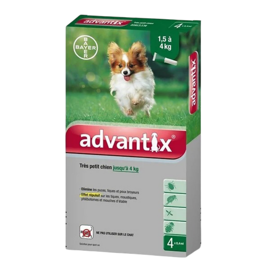 Pipette antiparassitarie per cani Advantix 0–4 kg