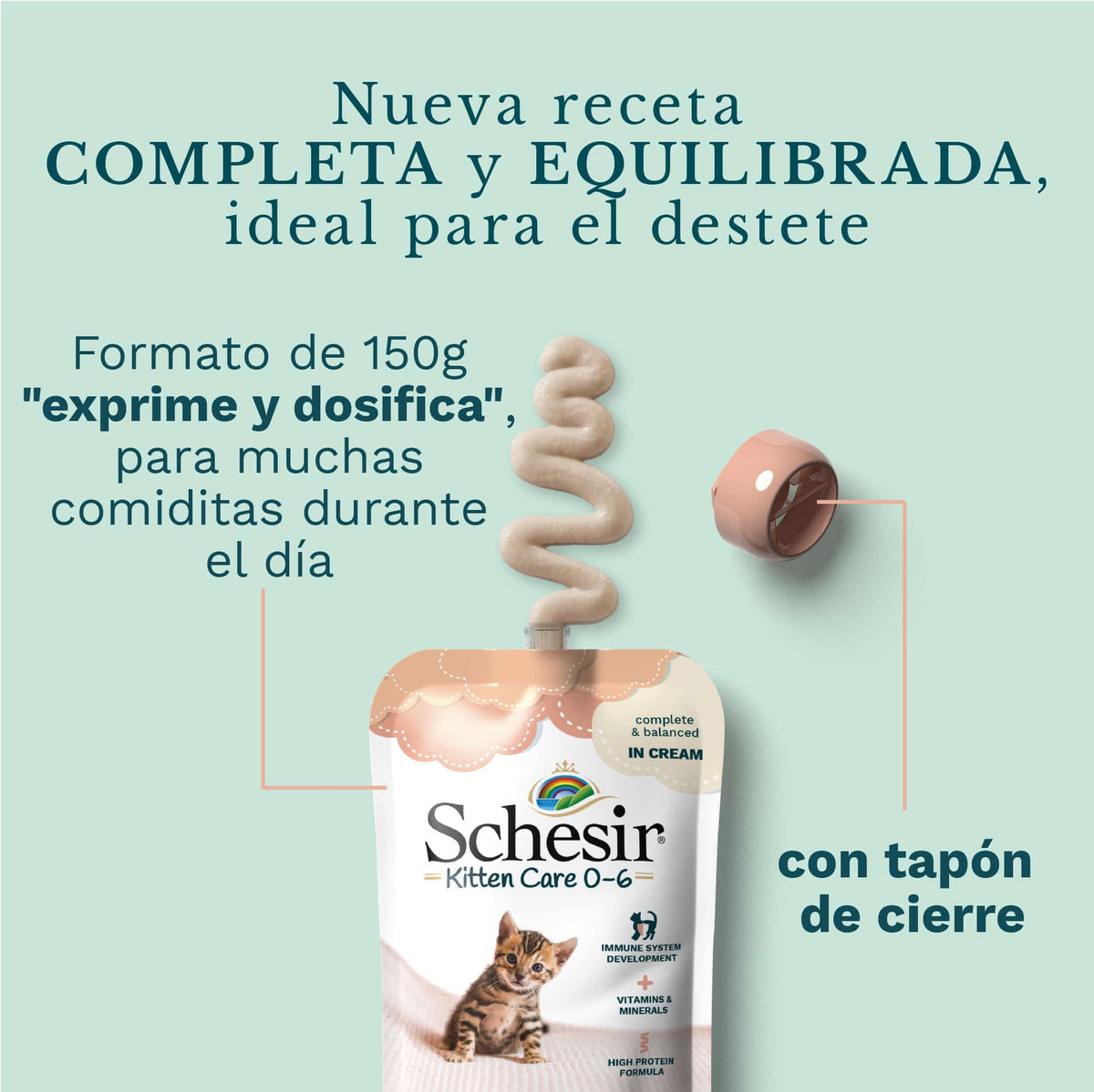Cibo umido per gatti Schesir Crema kitten 0–6 mesi tonno, 150 g – immagine 2