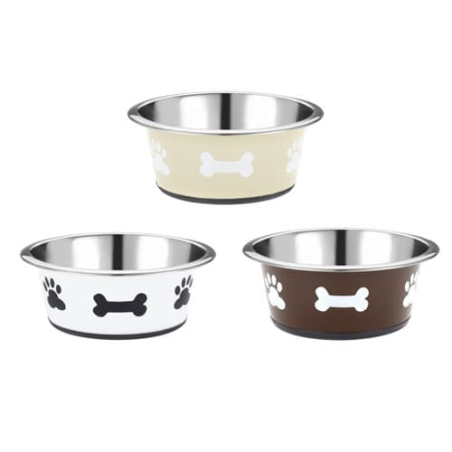 Ciotola per cani in acciaio inox Classic Posh Paws Neutral, 900 ml