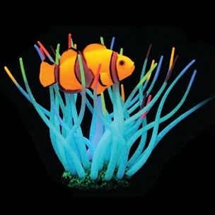 Anemone di mare con pesce palla Aqua Lumo decorazione acquario