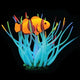 Anemone di mare con pesce palla Aqua Lumo decorazione acquario