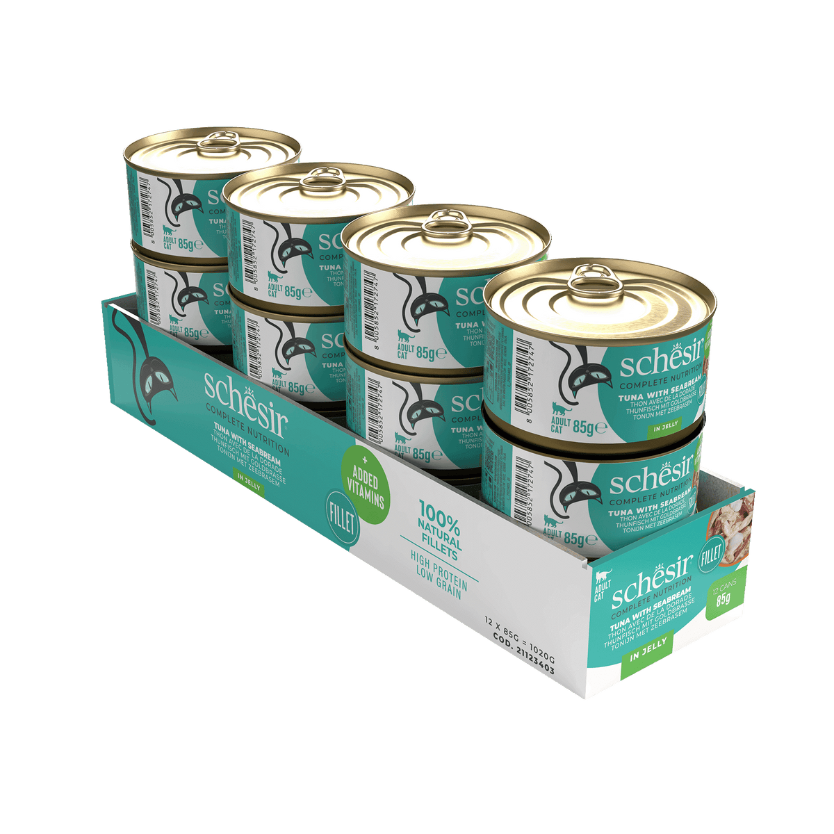 Cibo umido per gatti Schesir tonno con orata, lattina 85 g – immagine 2