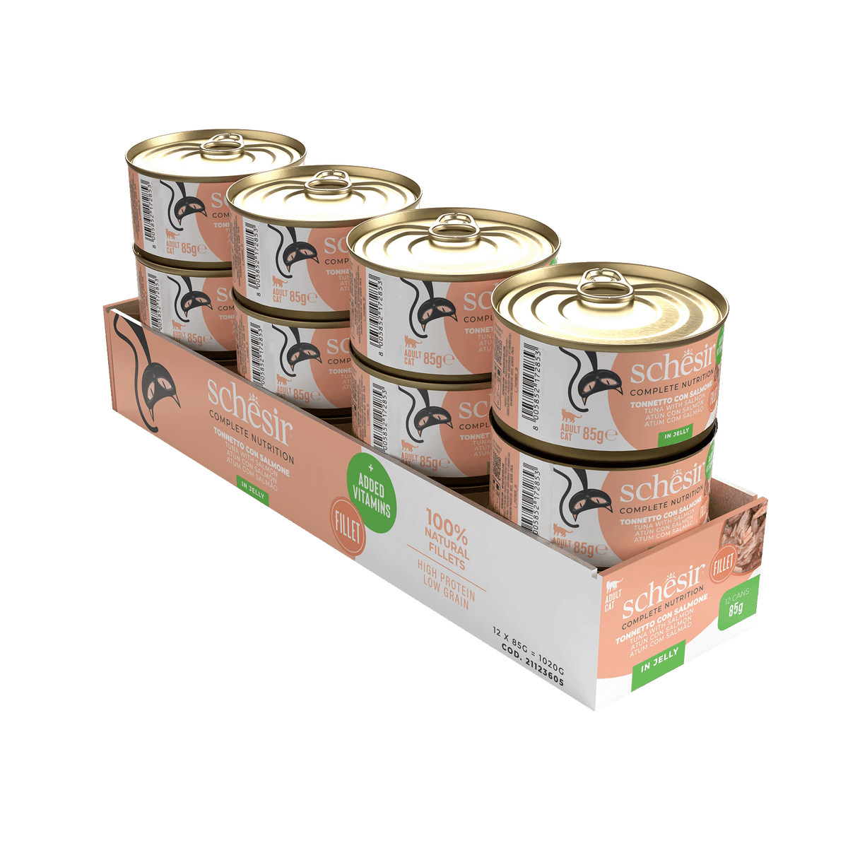Cibo umido per gatti Schesir tonno con salmone, lattina 85 g – immagine 2