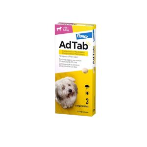 Antiparassitario cani pastiglie masticabili AdTab 2,5–5,5 kg, 3 compresse