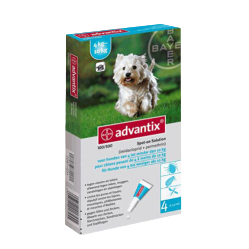 Pipette antiparassitarie per cani Advantix 4–10 kg, 4 pipette
