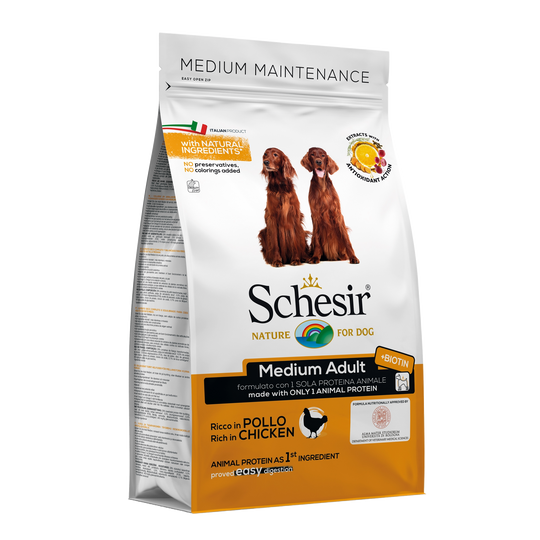 Crocchette per cani Schesir Medium pollo, 3 kg