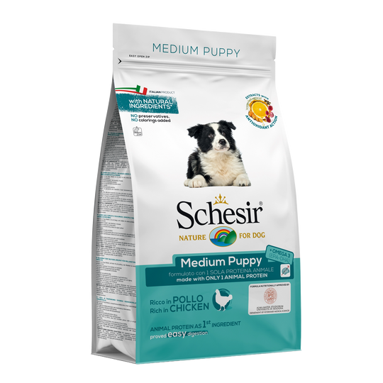 Crocchette per cuccioli Schesir Medium Puppy pollo, 3 kg