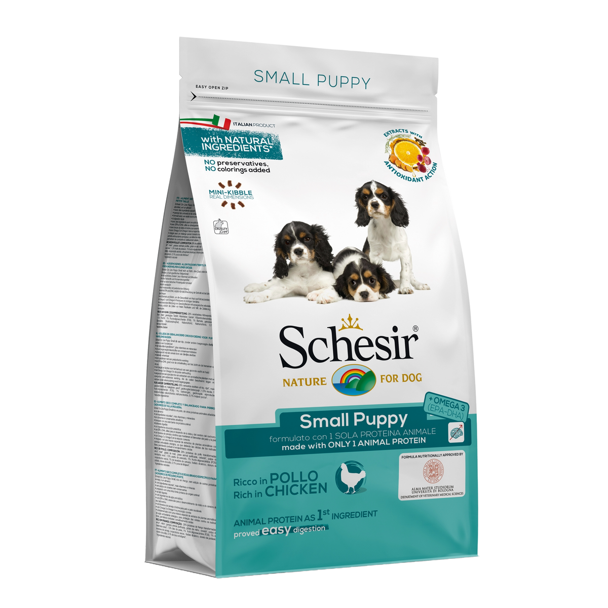 Crocchette per cuccioli Schesir Small Puppy pollo, 800 g
