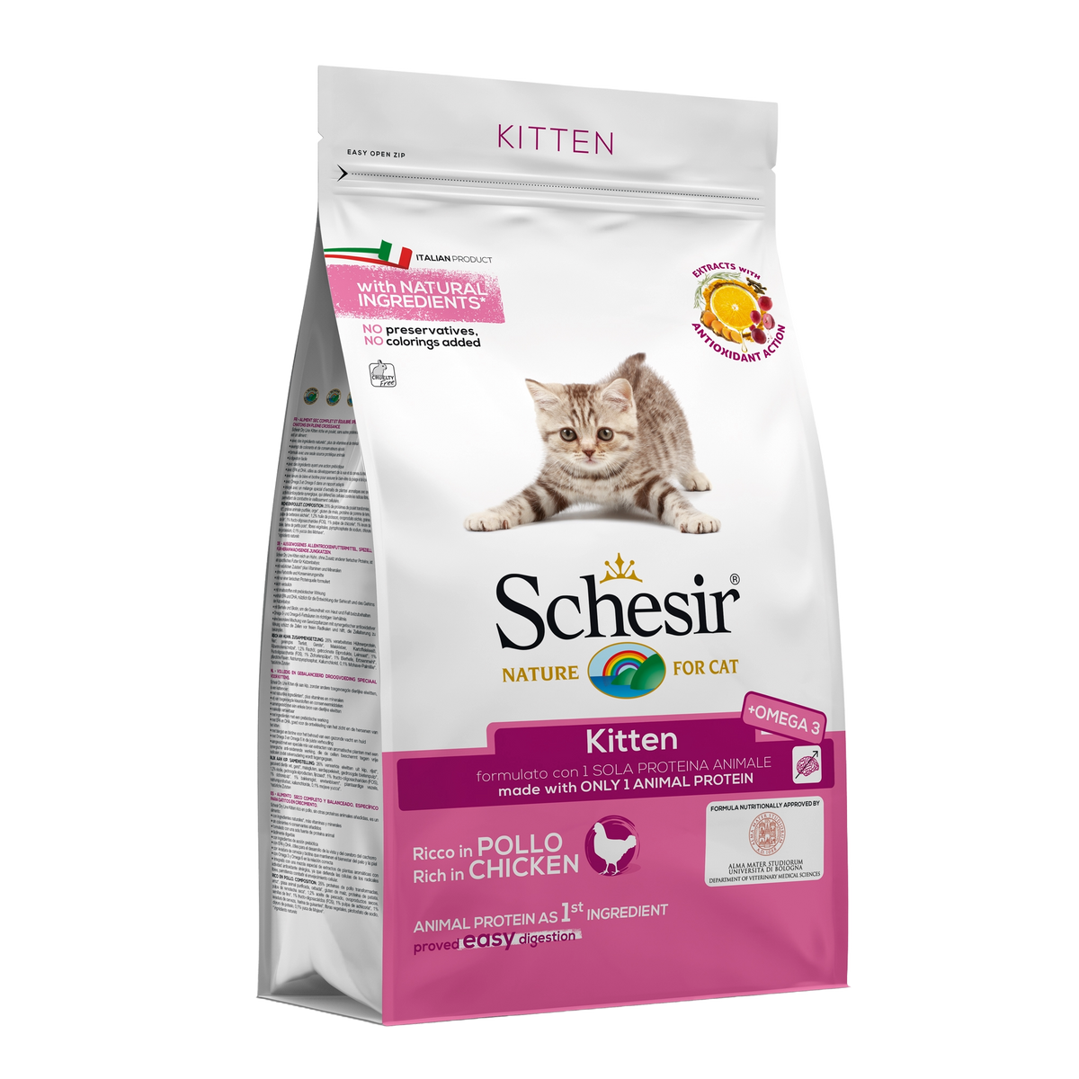 Crocchette per gatti Schesir Kitten pollo, 1,5 kg