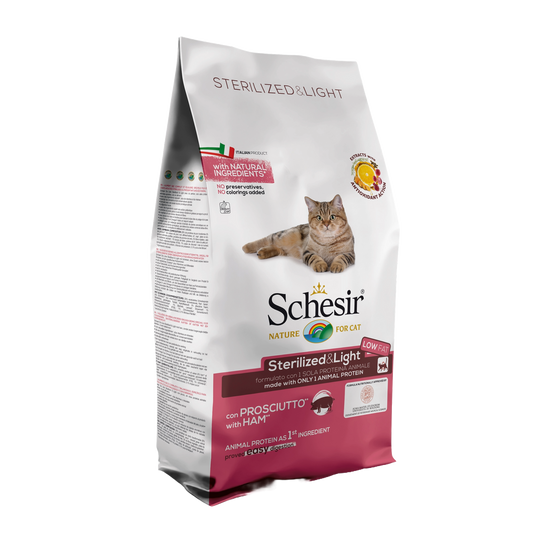 Crocchette per gatti Schesir Sterilizzato & Light prosciutto, 10 kg