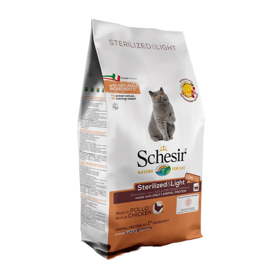 Crocchette per gatti Schesir Sterilizzato & Light pollo, 10 kg