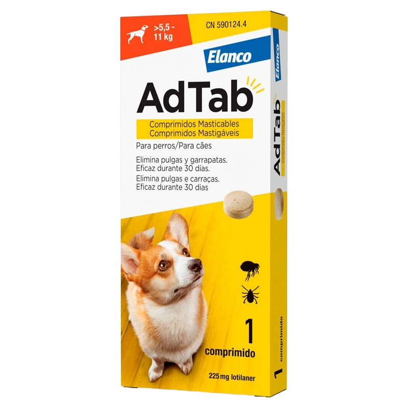 Antiparassitario cani pastiglie AdTab 225 mg, da oltre 5,5 a 11 kg