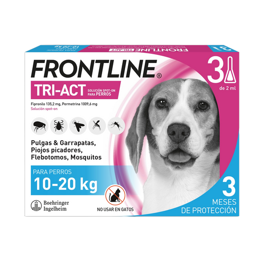 Frontline Tri-Act pipette antiparassitarie per cani 20–40 kg, 3 pipette