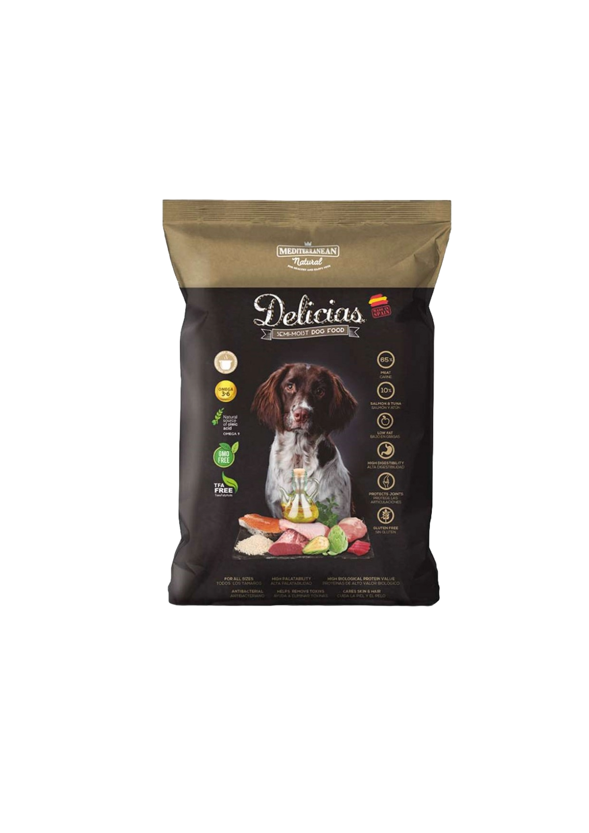 Crocchette semiumide Mediterranean Delicias per cani, 1,5 kg