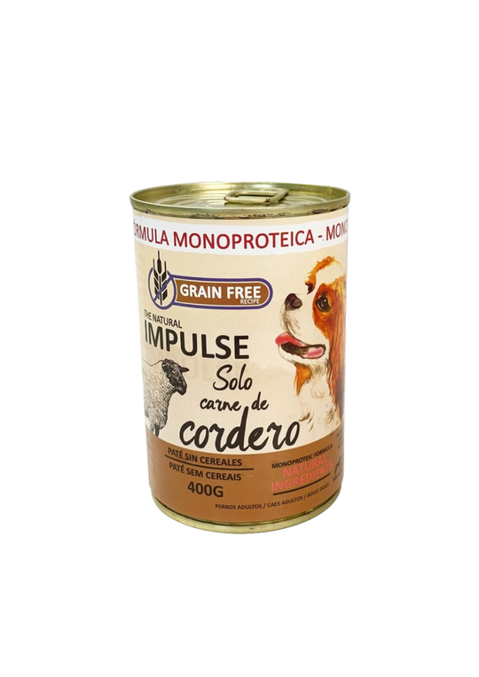 Cibo umido per cani Natural Impulse con agnello, lattina 400 g