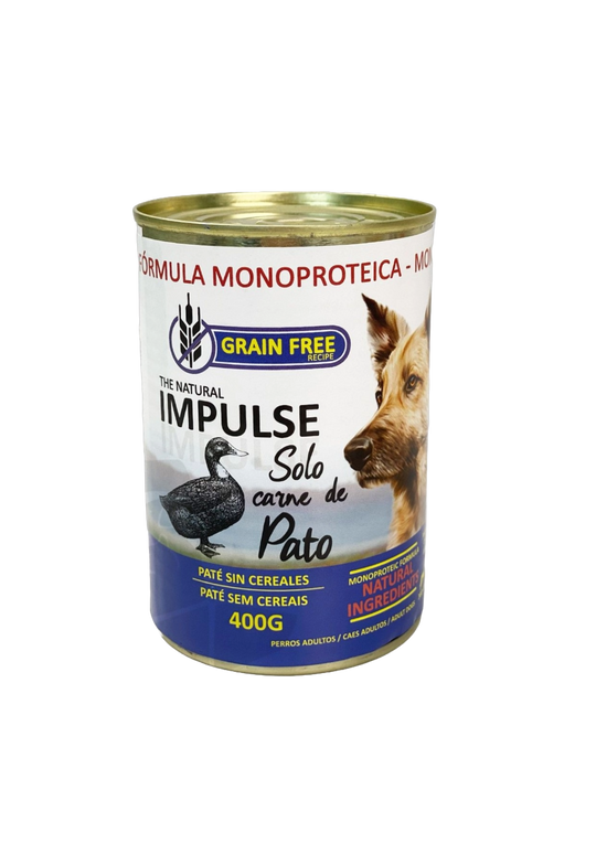 Cibo umido per cani Natural Impulse con anatra, lattina 400 g