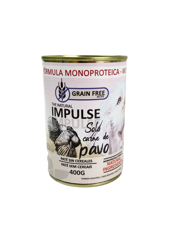Cibo umido per cani Natural Impulse con tacchino, lattina 400 g