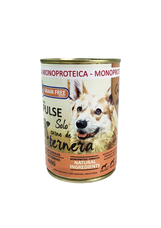 Cibo umido per cani Natural Impulse con vitello, lattina 400 g