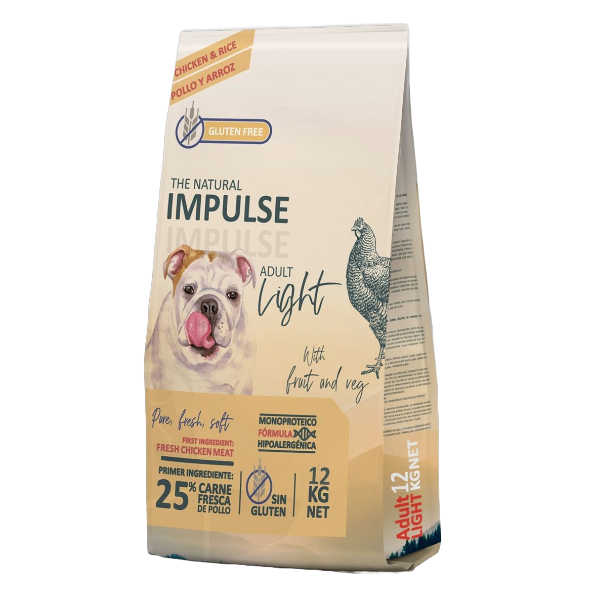 Crocchette per cani Impulse Light, 12 kg