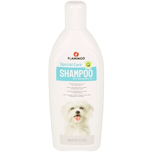 Shampoo per cani a pelo bianco Flamingo con olio di macadamia
