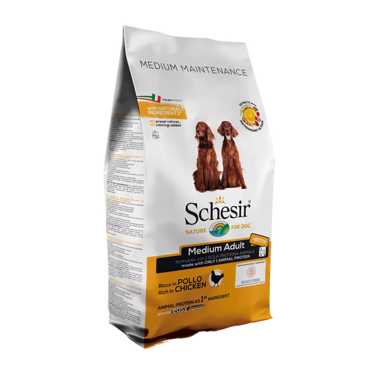 Crocchette per cani Schesir Medium Mantenimento pollo, 12 kg