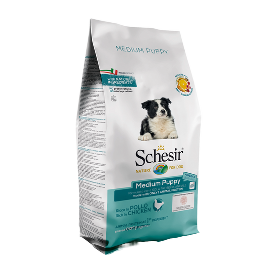 Crocchette per cuccioli Schesir Medium Puppy pollo, 12 kg